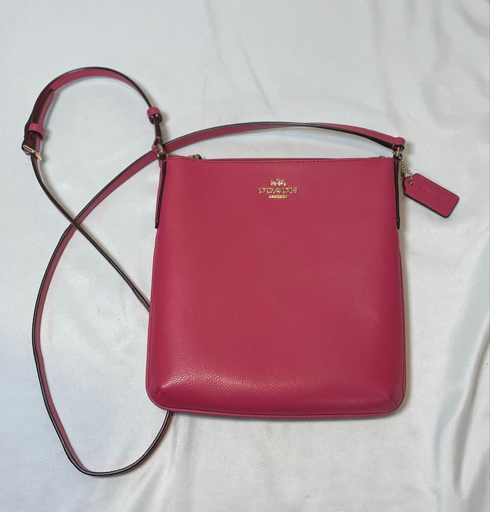 Coach North South Crossbody F36063 Pink Leather Bag